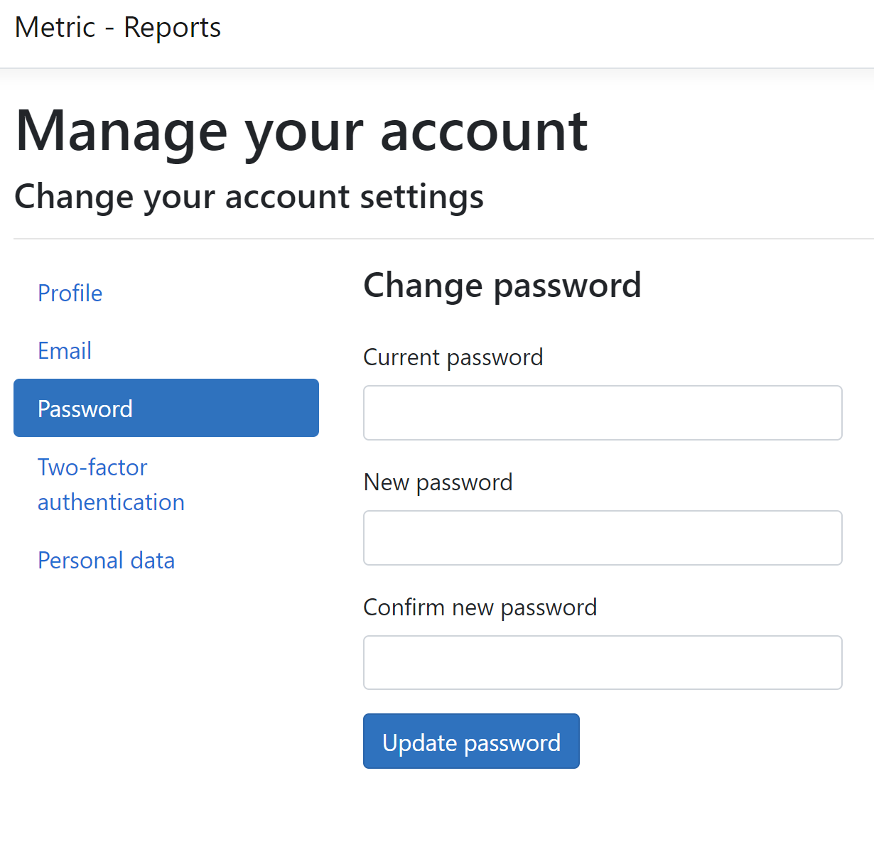 Report Manager Change password